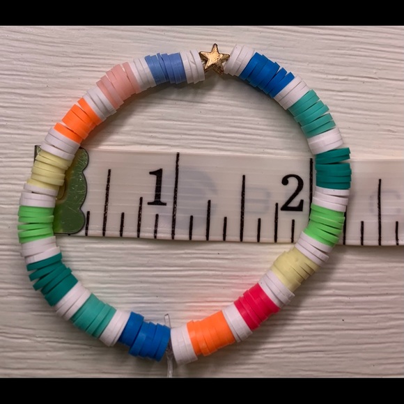 Clay flat bead bracelet handmade - Picture 3 of 3